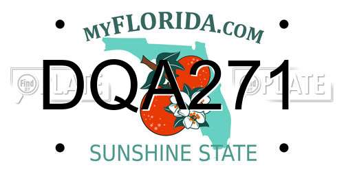 DQA271 Florida License Plate