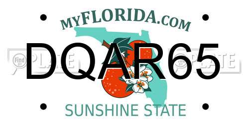 DQAR65 Florida License Plate