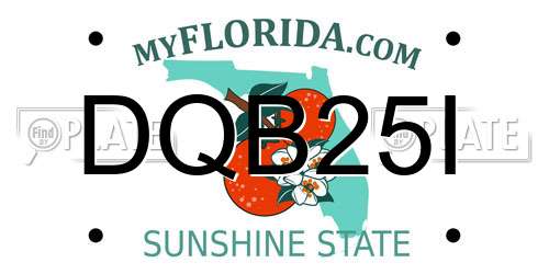 DQB25I Florida License Plate