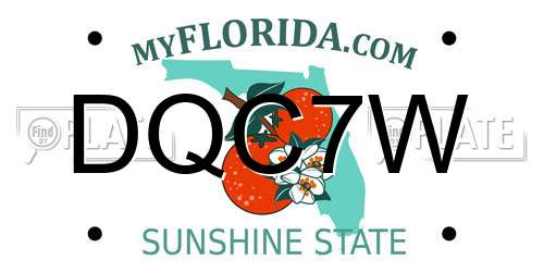 DQC7W Florida License Plate
