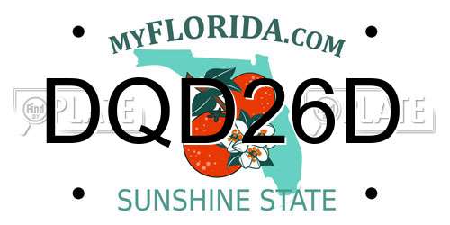 DQD26D Florida License Plate