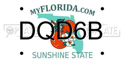 DQD6B Florida License Plate