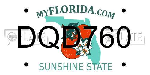 DQD760 Florida License Plate
