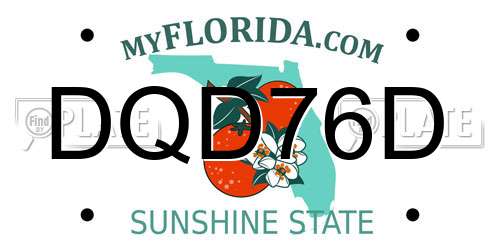 DQD76D Florida License Plate