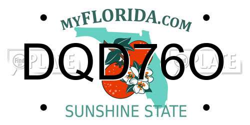 DQD76O Florida License Plate