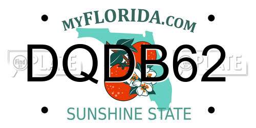 DQDB62 Florida License Plate