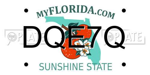 DQE7Q Florida License Plate