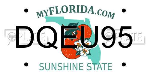DQEU95 Florida License Plate