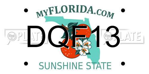 DQF13 Florida License Plate