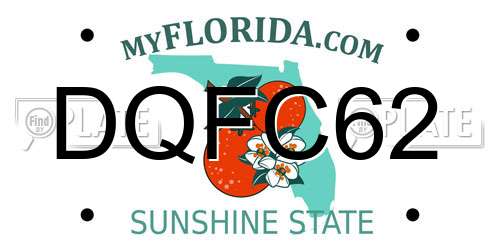 DQFC62 Florida License Plate
