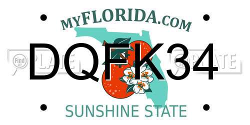 DQFK34 Florida License Plate