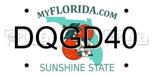 DQGD40 Florida License Plate