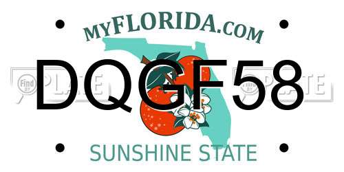 DQGF58 Florida License Plate