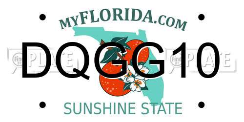 DQGG10 Florida License Plate