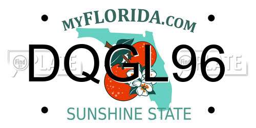 DQGL96 Florida License Plate