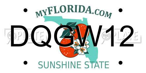 DQGW12 Florida License Plate
