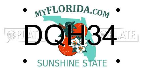 DQH34 Florida License Plate