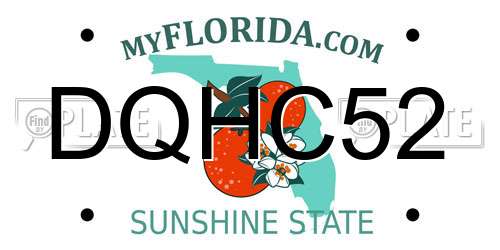 DQHC52 Florida License Plate