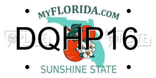 DQHP16 Florida License Plate