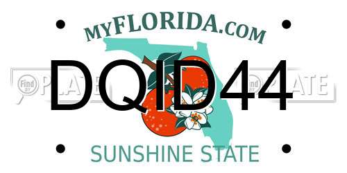 DQID44 Florida License Plate