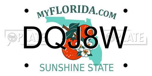 DQJ8W Florida License Plate