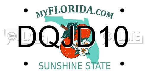 DQJD10 Florida License Plate
