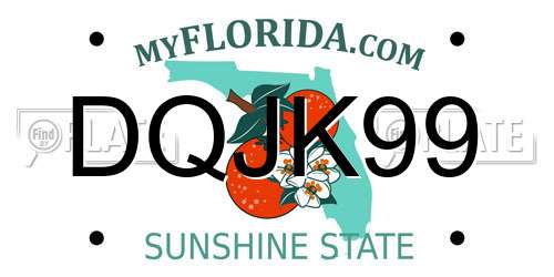 DQJK99 Florida License Plate