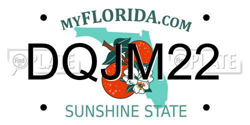 DQJM22 Florida License Plate