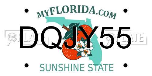 DQJY55 Florida License Plate