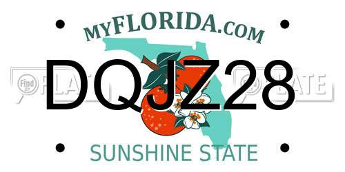 DQJZ28 Florida License Plate