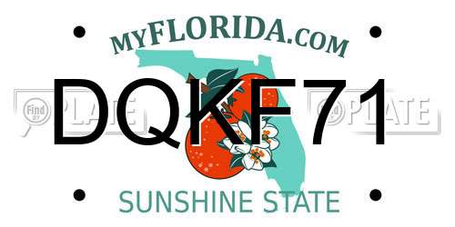 DQKF71 Florida License Plate