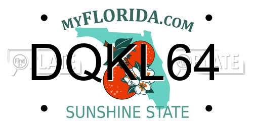 DQKL64 Florida License Plate
