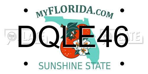 DQLE46 Florida License Plate