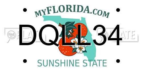 DQLL34 Florida License Plate