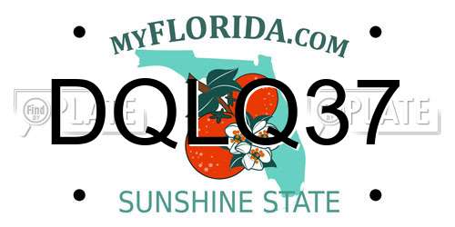 DQLQ37 Florida License Plate