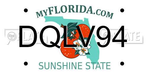 DQLV94 Florida License Plate