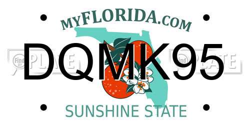 DQMK95 Florida License Plate
