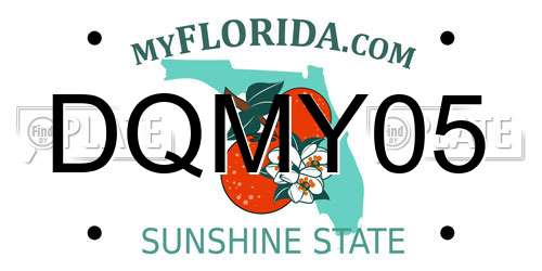 DQMY05 Florida License Plate