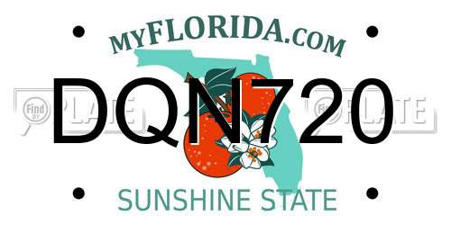 DQN720 Florida License Plate