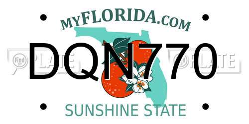 DQN770 Florida License Plate