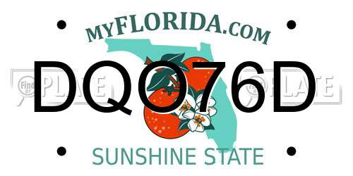 DQO76D Florida License Plate