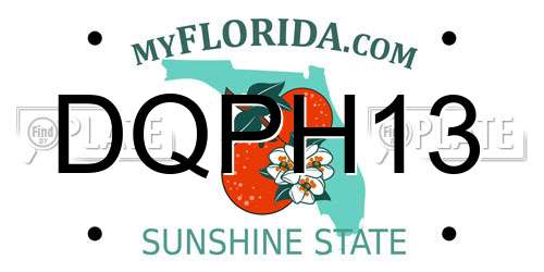 DQPH13 Florida License Plate