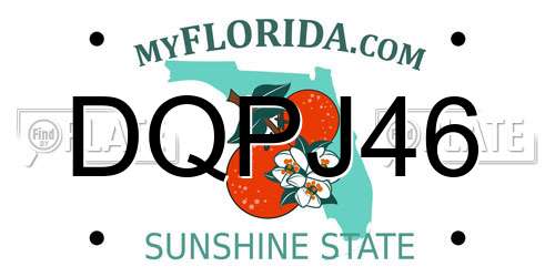 DQPJ46 Florida License Plate