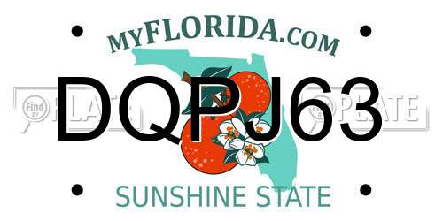 DQPJ63 Florida License Plate