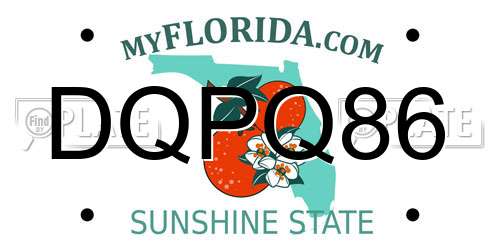DQPQ86 Florida License Plate