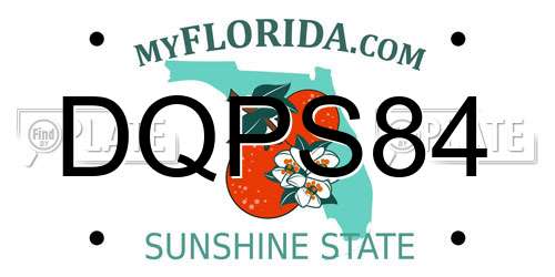 DQPS84 Florida License Plate