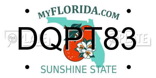 DQPT83 Florida License Plate