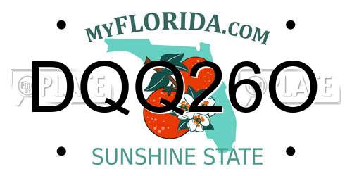 DQQ26O Florida License Plate