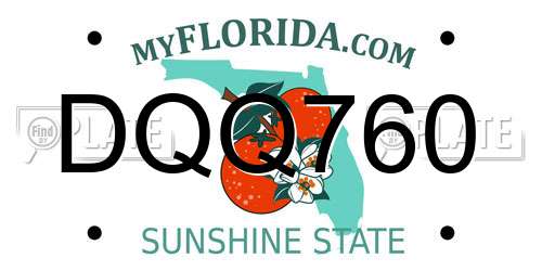 DQQ760 Florida License Plate