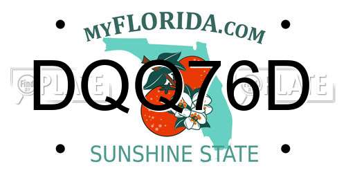 DQQ76D Florida License Plate